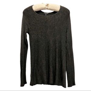 Eileen Fisher Italian Yarn Charcoal Gray Long Sleeve Top Size XS